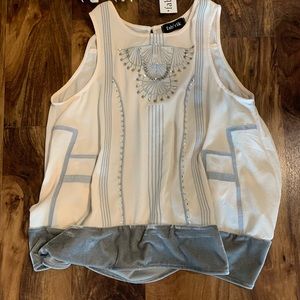 Fab’rik | Embellished Sleeveless Top | Ivory | M
